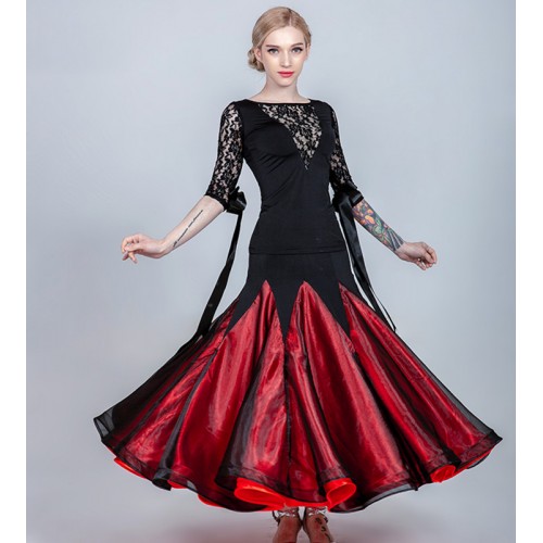 ballroom dancing dresses  for women royal blue red tango waltz ballroom dancing dresses tops and skirts